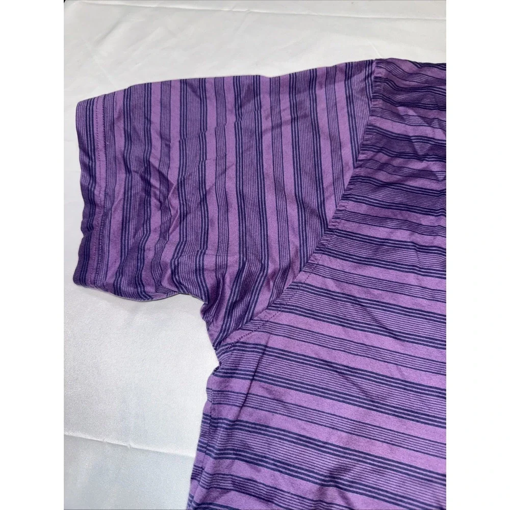 Peter Millar Kapalua Cotton Polo Golf Shirt Sz XXL Purple/Navy Striped